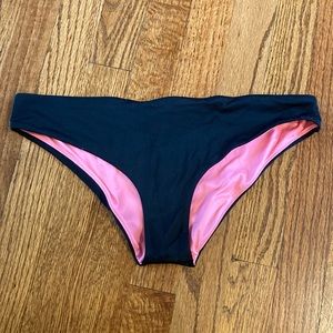 PINK Victoria Secret womens M swim bottom. Black with pink liner. No piling